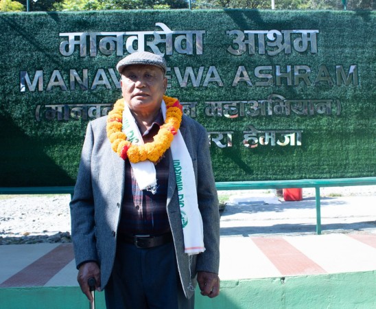 Manavsewa Ashram Hemja: Chitra Bahadur Gurung distributes 165 pairs of slippers to the Ashram on his 84th Birthday